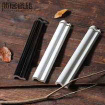 Nordic style white subway tile waistline edge strip ohm line beading bright baseboard corner strip tile