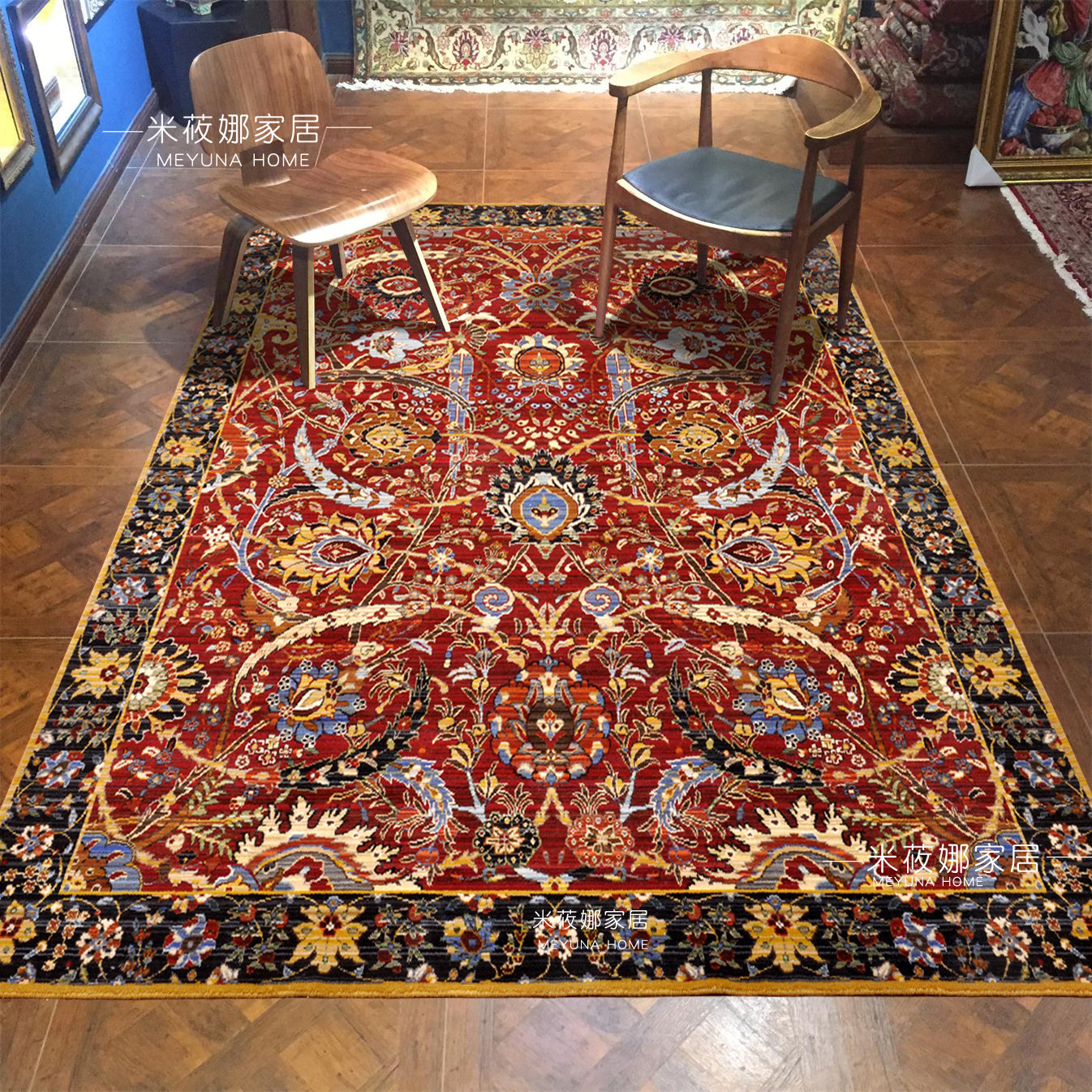 New Zealand imported water hand washing wool carpet Persian European and American luxury villa living room coffee table carpet