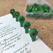 30 pieces in a box green landmark push pins marked map markers cork board felt photo wall wooden decorative nails