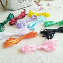 10 rice 3mm wide color silk ribbon braid rope decorative ribbon handmade diy doll clothing accessories