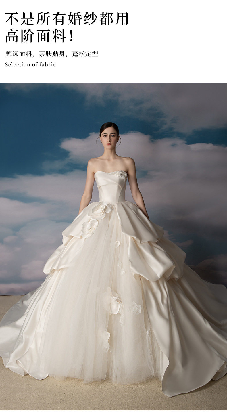 Свадебное платье, топ без лямок для невесты, изысканный стиль, открытые плечи        