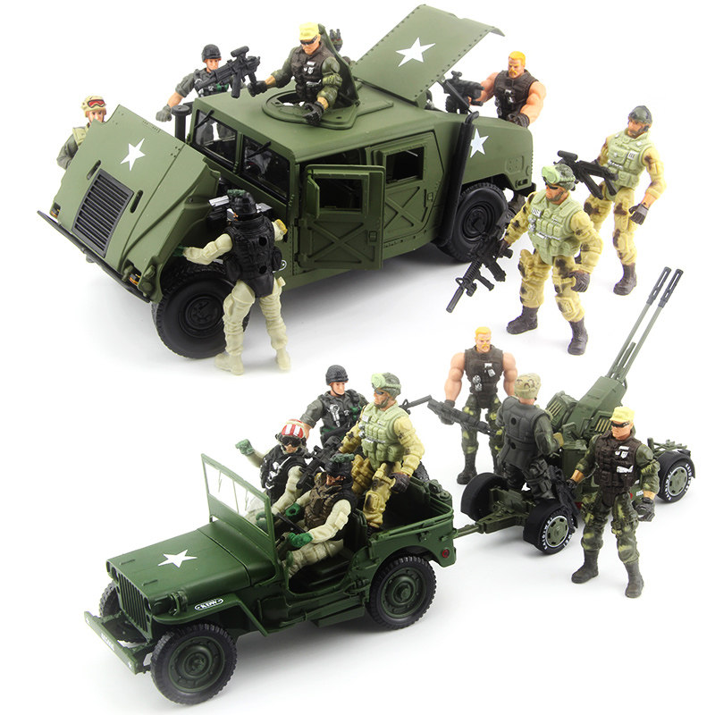Kadiwei military strategists alloy Model 1:18 US Hummer field vehicle H1 off-road vehicle Military Jeep model
