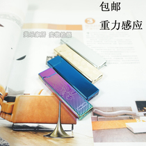 Windproof ultra-thin double-sided metal USB rechargeable lighter electronic cigarette lighter gravity induction shake