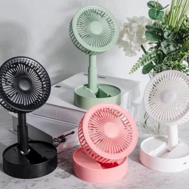 New USB fan Mini student portable desktop Small 100 variable storage telescopic folding multifunction electric fan