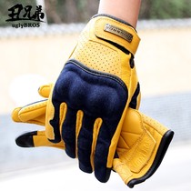  uglybros ugly brother retro denim motorcycle gloves four seasons motorcycle riding lambskin touch screen gloves