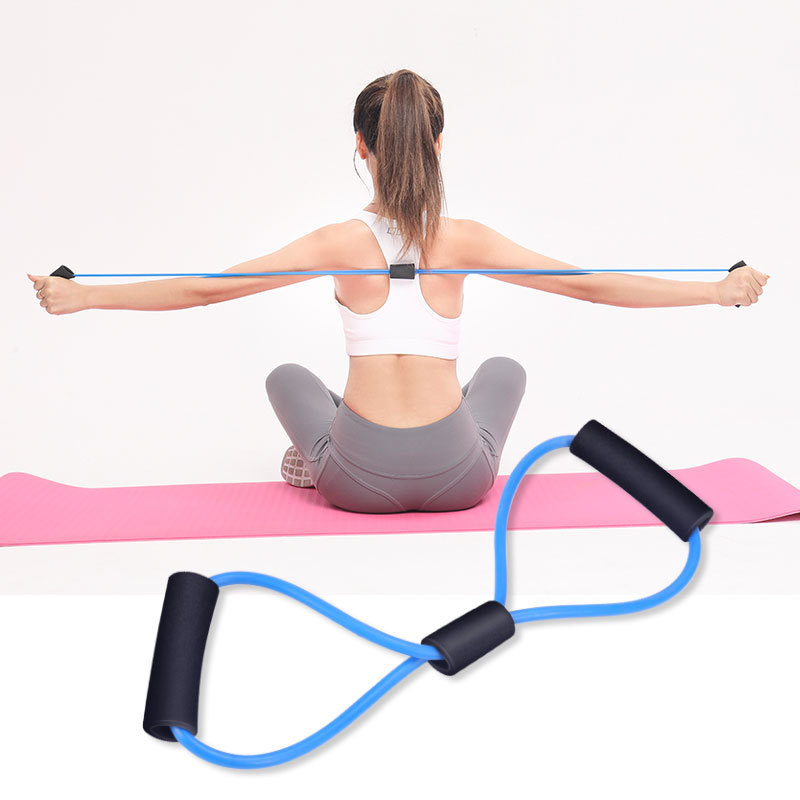 8 words Lalizers home yoga equipment Fitness elastic band Practiced Shoulder Beauty Back Theorizer Stretch Latex Eight-word Rope