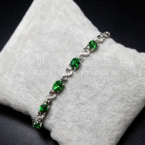 Natural Color Treasure Saflair Beer Bottle Color Rustle Loose Stone Inlaid with 18K Gold Diamond Bracelet Guest Fixed