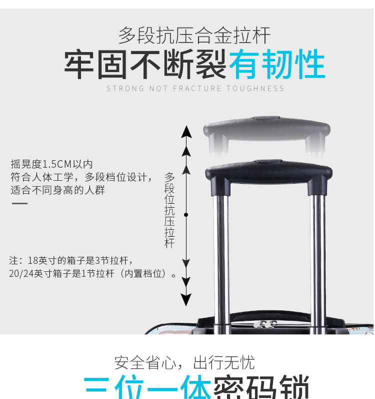 Xu hướng gương mini lên máy bay vali nhỏ 18 inch vali nữ phổ quát bánh xe đẩy trường hợp vali nhỏ khóa hộp mẫu vali kéo đẹp
