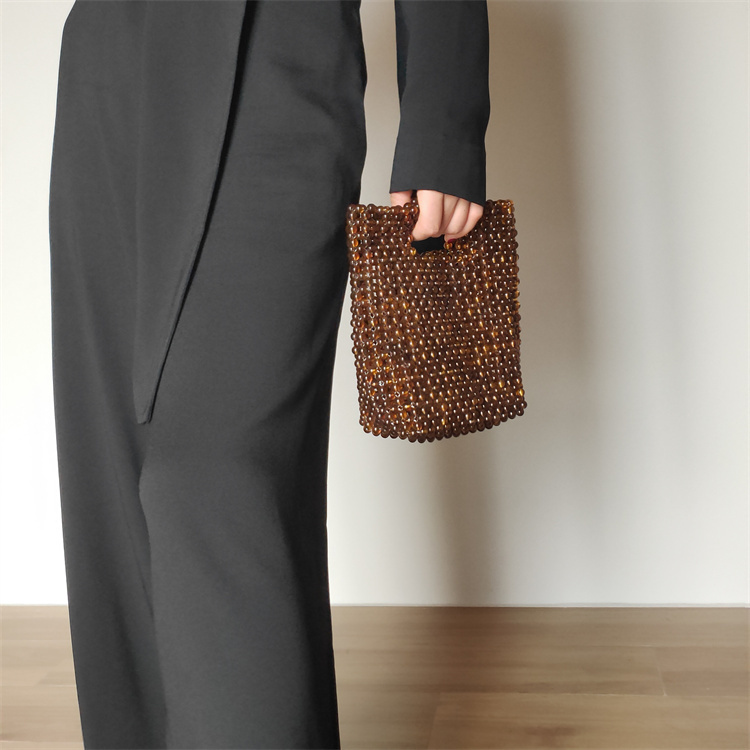 【Cili Clutch】 Design LAOSHU Vintage Tortoiseshell Color Handheld Beaded Bag Beaded Handbag 【Cili Clutch】 Design LAOSHU Vintage Tortoiseshell Color Handheld Beaded Bag Beaded Handbag