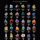 Crystal Grand Ceremony 30 kinds of natural crystal raw stone ore specimens jade agate gem emerald stone mineral ornaments