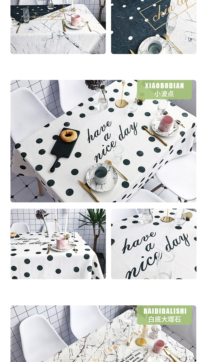 Net màu đỏ gió Bắc Khăn trải bàn vải mới nhỏ hình chữ nhật tươi chống thấm nước chống vảy bàn cà phê dùng một lần vải bàn - Khăn trải bàn khăn trải bàn không thấm nước