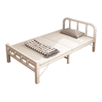 Folding bed household single bed simple lunch break small bed extra bed 1 2 meters adult hard bed rental double iron bed