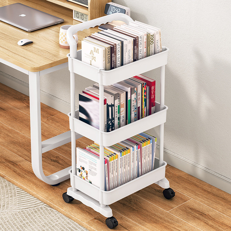 kệ giá sách Kệ sách di chuyển được kệ sàn phòng khách nhà có bánh xe đẩy đồ chơi nhiều tầng giá đựng sách đơn giản kệ sách để sàn gia sach