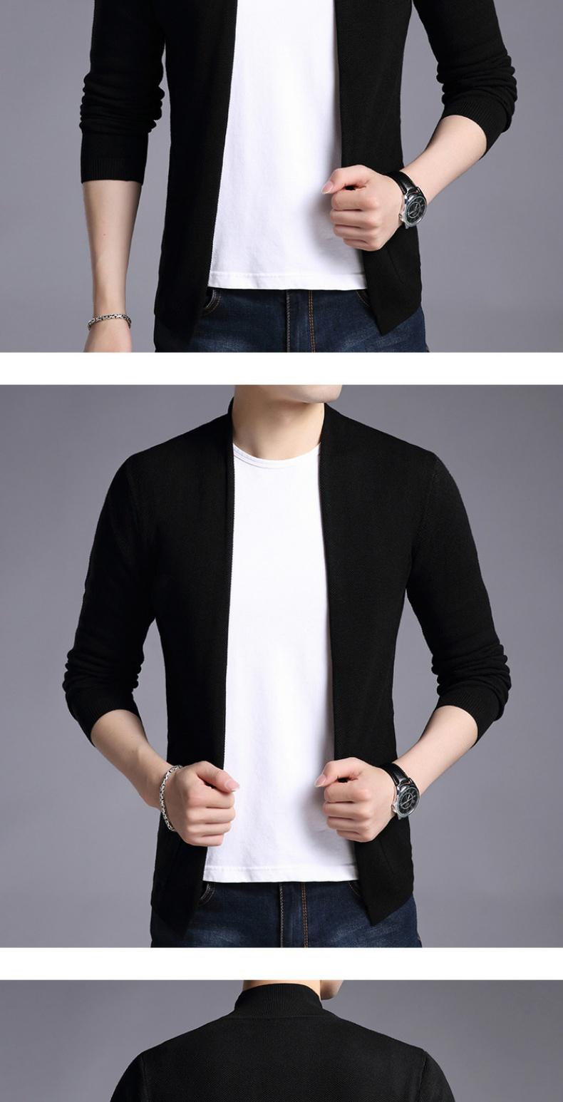 Áo len cardigan nam dài tay áo len Áo khoác đẹp trai Fat Man Extra Large Áo len nam hàng đầu - Cardigan áo len nam cổ tim