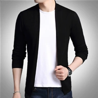Áo len cardigan nam dài tay áo len Áo khoác đẹp trai Fat Man Extra Large Áo len nam hàng đầu - Cardigan áo cổ lọ nam