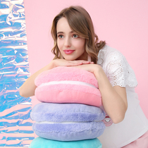  Original design girls heart bedroom pillow full color Macaron pillow creative round cake burger cushion decoration