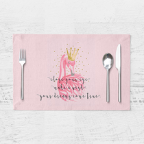 Strawberry Half pond Nordic INS pink flamingo Kitchen Table Mat Cotton Linen Waterproof Western Dining Mat Elementary School Kids Meals Mat
