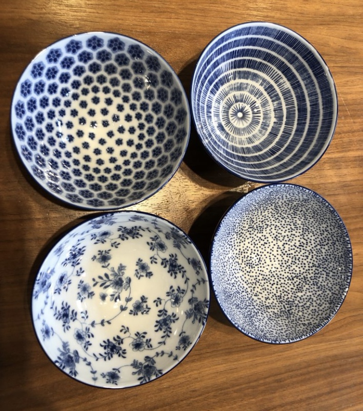 Ikea Ikea Enthus Om Bowl Tableware Small Bowl Porcelain Bowl Rice Bowl Japanese Style Blue Pattern 12cm Free Shipping