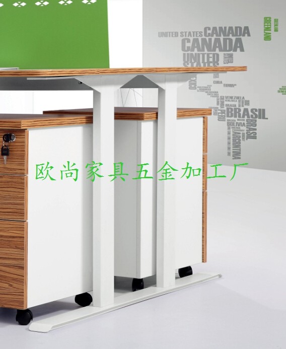 I-word simple modern leg office conference table frame steel foot bracket double bag mesh metal table leg shelf manufacturers direct sales