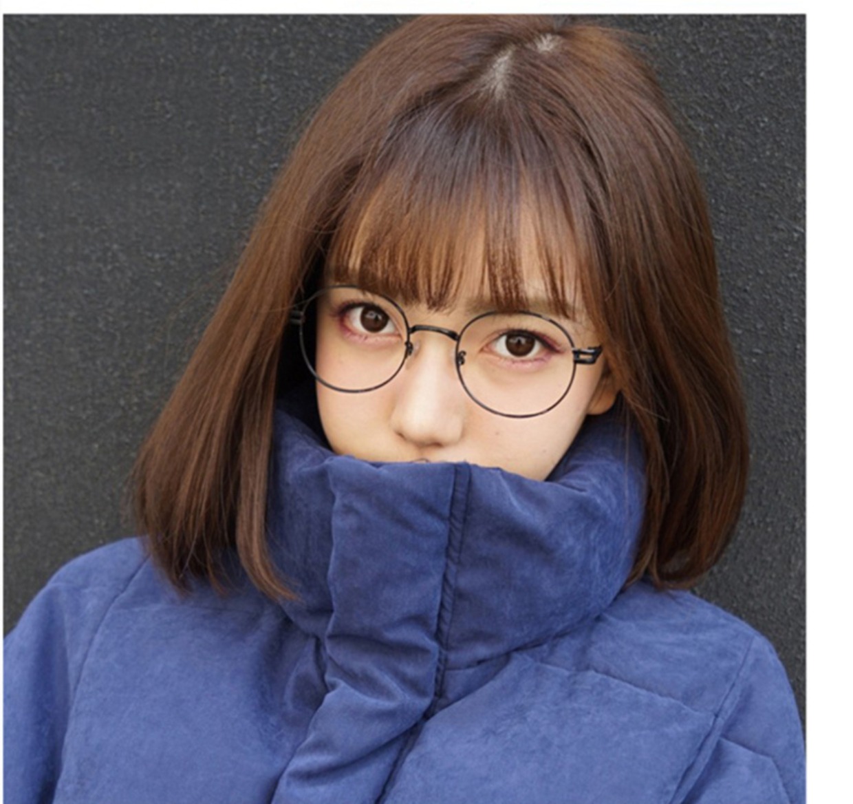 Ulzzang Hàn Quốc kính gọng tròn gọng kính có thể được trang bị khung cận thị mỹ nam kim loại phẳng và gương phẳng kính lacoste