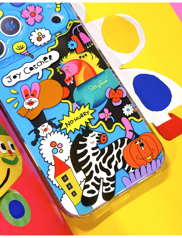 3D Double Layer Bright Blue Animal Flower Illustration JoyCatcher – Pro/Plus/Max/Air – 17, 16, 15, 14, 13, 12 iPhone Case