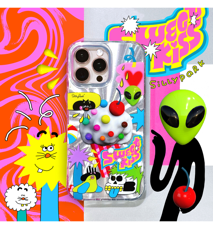 Alien Sun Sweet Kiss Graphic iPhone Case