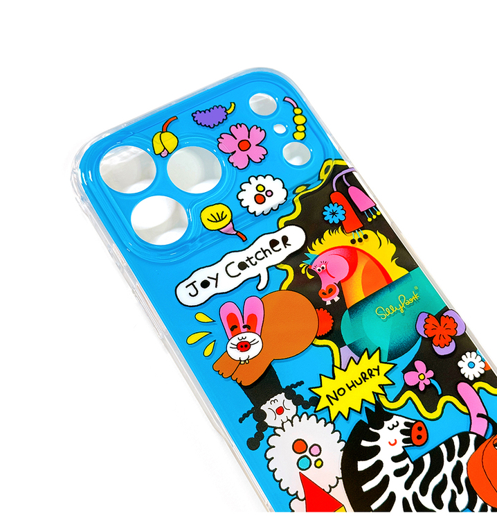 3D Double Layer Bright Blue Animal Flower Illustration JoyCatcher – Pro/Plus/Max/Air – 17, 16, 15, 14, 13, 12 iPhone Case