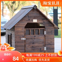 Solid Wood waterproof rainproof teddy dog house outdoor large dog golden retriever dog house dog house dog Villa summer dog cage