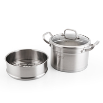 Xingcai 304 stainless steel double steamer thick 2 layer cooking soup pot steel fine pot gas stove induction cooker 20cm
