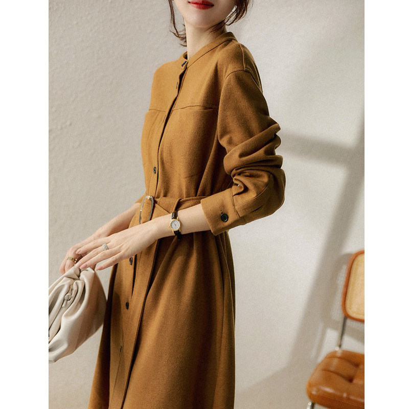 Mularsa Advanced Sensation Temperament Fur Foreign Dress Women 2022 Spring new single row of buckle lacing tooling skirt