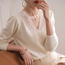 Mularsa Method Advanced Sensational Knit Undershirt Woman 2022 Spring new white lace inner lap top