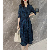 Mularsa Advanced Senses Wave Point Snowspun Dress Woman 2022 Springtime New Temperament Laces Twist Knot Wrap Skirt