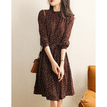 Mularsa High-end Temperament Shatters Dress Woman 2022 Springtime New Cashews slim rounded collar snowspun long dress