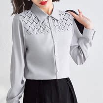 Mularsa Port Wind Light Cooked Foreign Air Long Sleeve Shirt Woman 2022 Early spring new Slim Fit 100 Hitch Lining