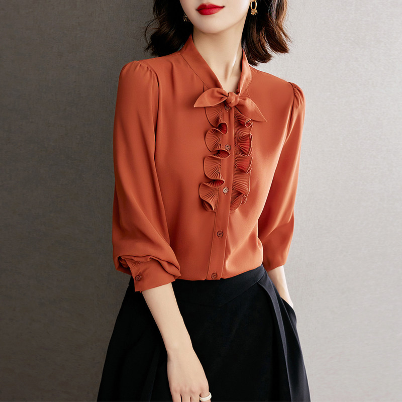 Mularsa Gentle Wind Sweetness Long Sleeve Shirt Woman 2022 Harutyic edge loose inner lap shirt