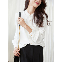 Mularsa Method Temperament White Long Sleeve Shirt Woman 2022 Spring new Flying Sleeves Career Positive Dress Shirt