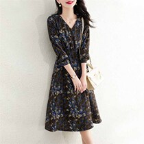 Mularsa Method Style Light Extravagant Tea Break Flowers Dress Dress Woman 2022 Springtime New Cashew Slim Temperament Skirt