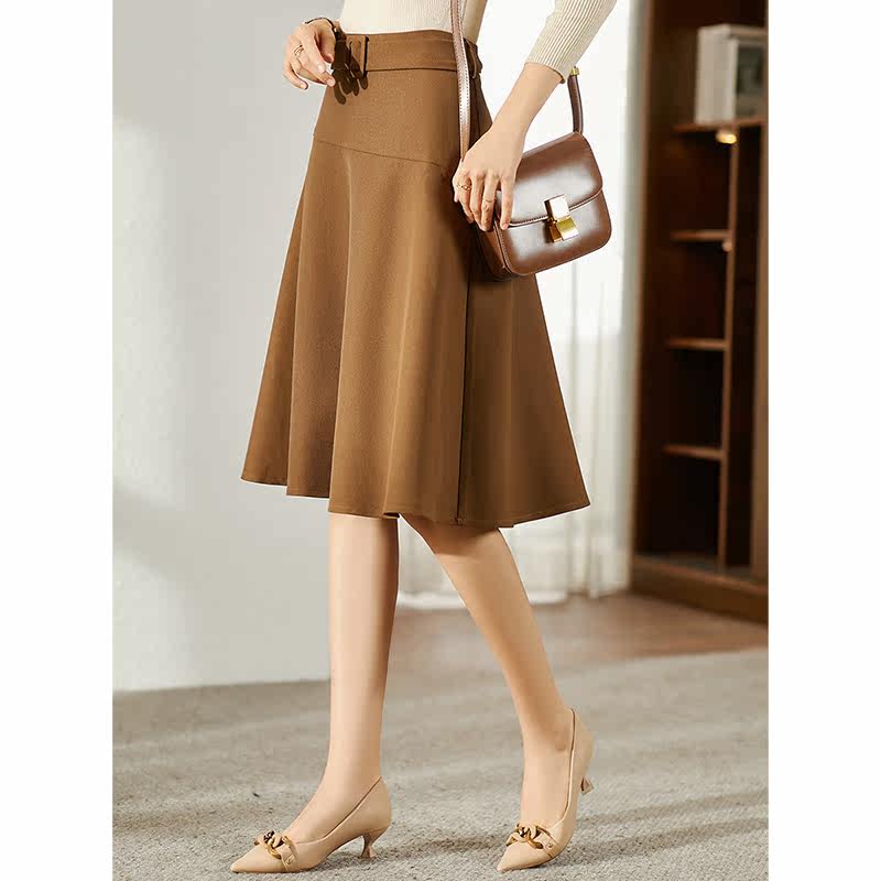 Mularsa Art retro half-body dress Women 2022 Spring new day series commuter High waist Jane about 100 pleat umbrella dress