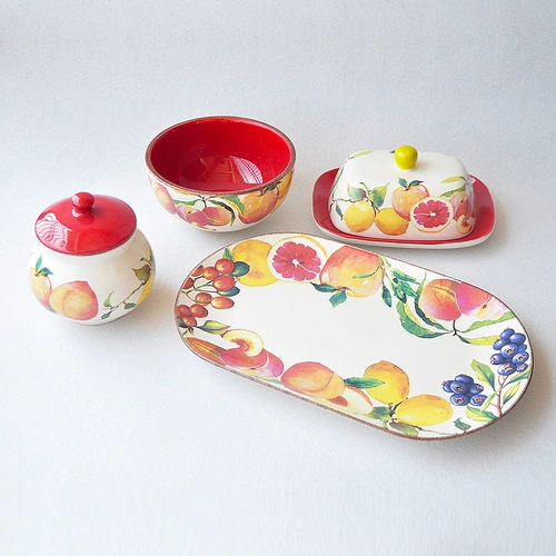 Вход лесного медведя одиночная накрашенная паста цветок американский сельский стиль керамика маленькая чаша авокадо банка