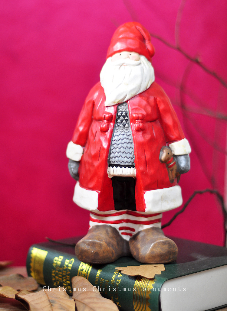 Xuất khẩu trang trí nhà bằng gốm Santa Claus cổ tích sân vườn lớn sân vườn trang trí Giáng sinh quà tặng trang trí phòng khách đẹp