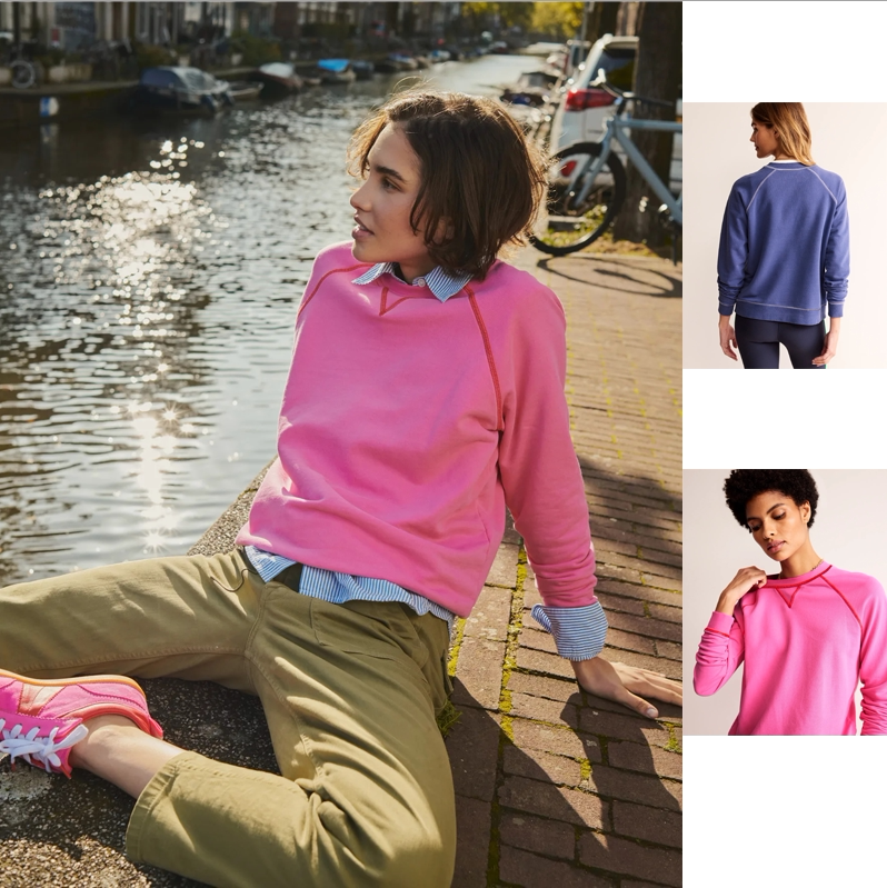 Boting Foreign Trade Original Order Knitted 100% Cotton French Terry Fabric Washed Round Neck Long Sleeve Sweatshirt