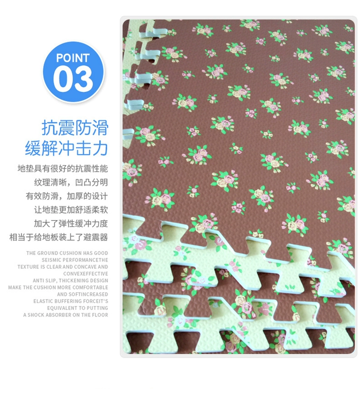 60x60 thảm bọt leo mat nhà tatami bò mat dày thảm lớn ký túc xá trượt khâu - Thảm sàn