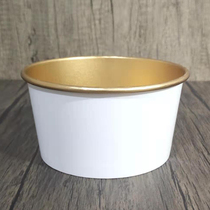 White gold foil paper bowl No 4 thickened gold packing box disposable round takeaway box soup bowl festive