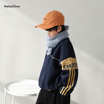 (Small size second kill area) boy plus velvet sweater autumn and winter thick pullover broken clearance does not return