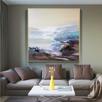 Modern light luxury pure hand-painted oil painting living room dining room entrance abstract decorative painting sofa background wall hanging painting mural Sea