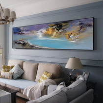 American light luxury style pure hand-painted oil painting horizontal landscape hanging painting abstract living room decorative painting pure handmade murals