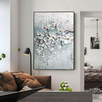 Light luxury pure hand-painted oil painting modern restaurant decoration painting plum blossom abstract painting Villa porch corridor corridor hanging painting