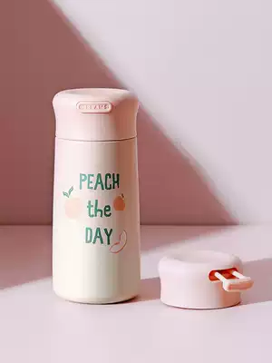 Thermos cup female cute high facial value ins student bottle Portable water cup Small simple fresh forest mini cup
