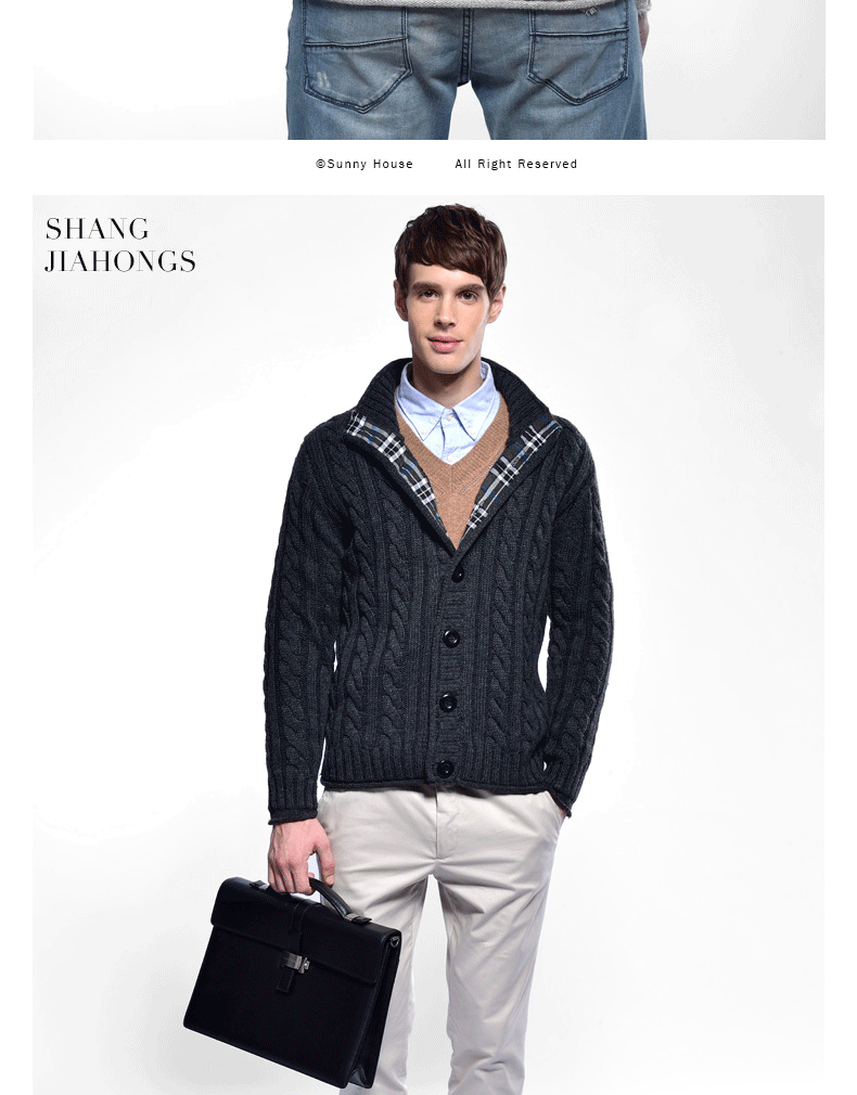 Áo len kim dày mới xoắn nam áo len đan áo len nam áo len - Cardigan áo gile len cho nam