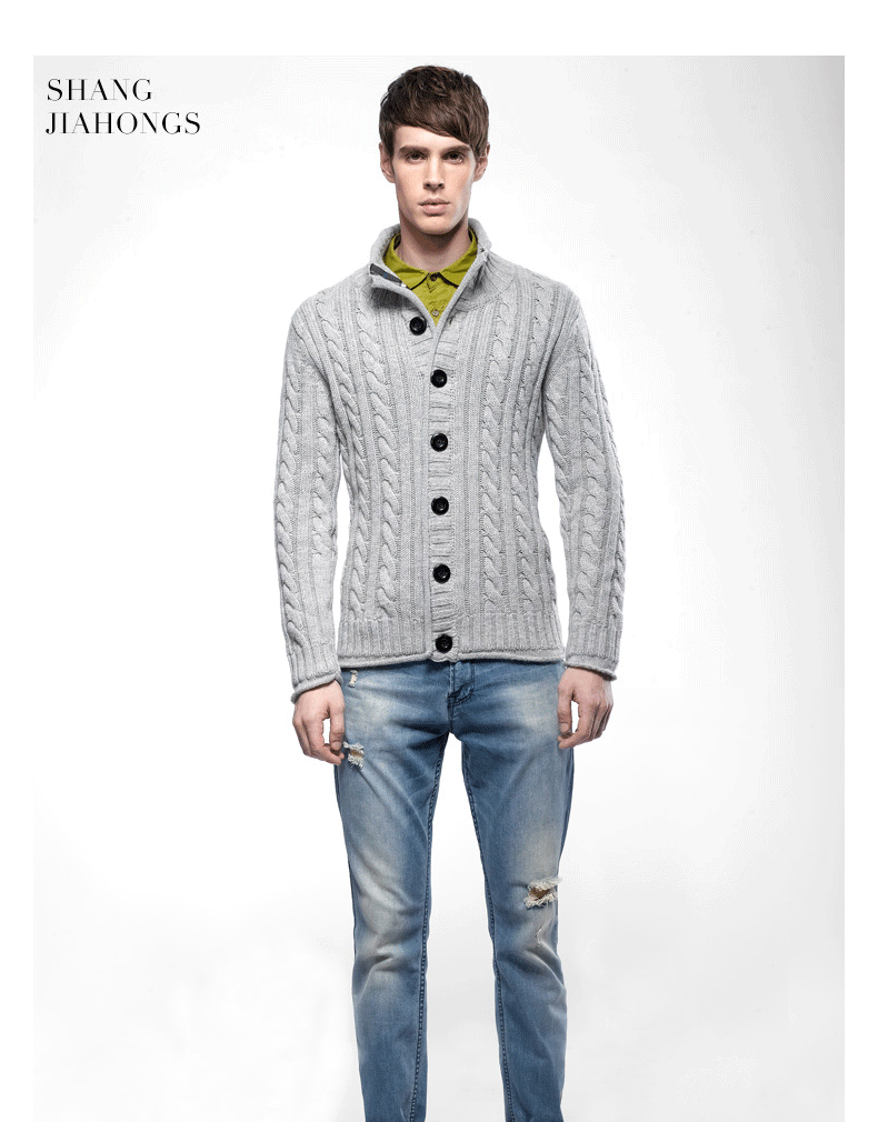 Áo len kim dày mới xoắn nam áo len đan áo len nam áo len - Cardigan áo gile len cho nam